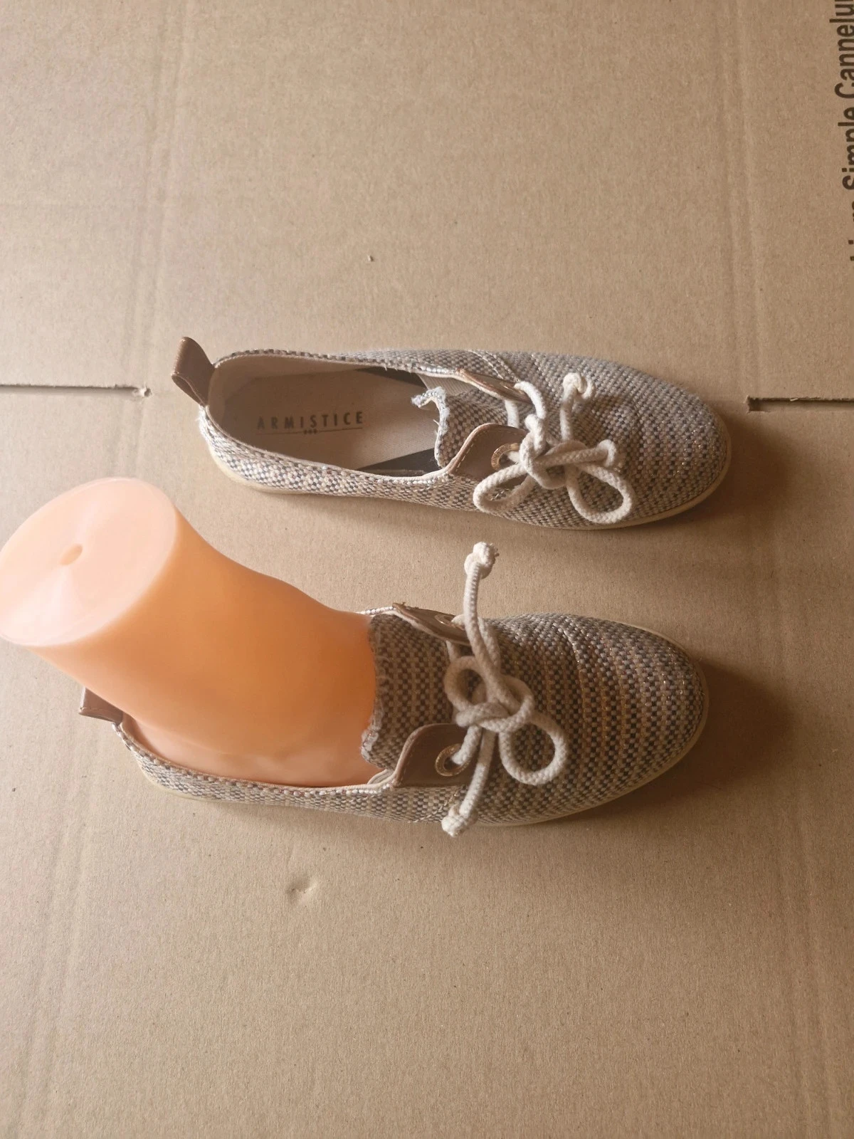 Armistice Stone One – Sapatos de lona bege iridescente – Tamanho 36 – photo 4